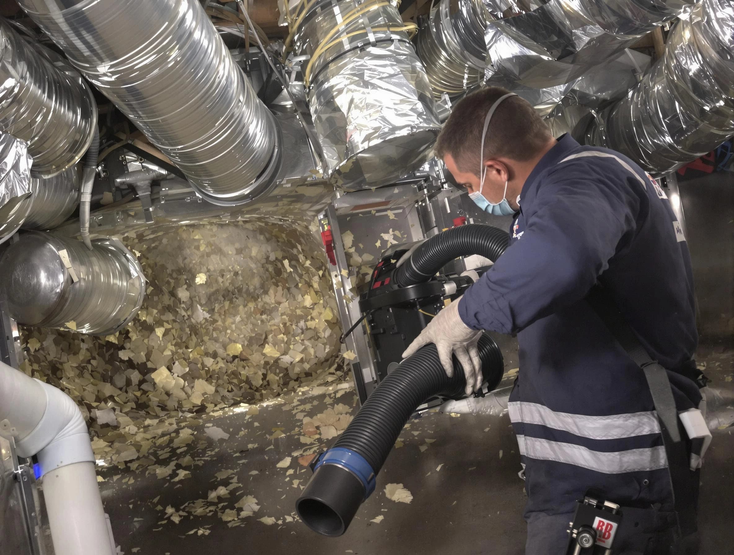 Stone Mountain Air Duct Cleaning specialist operating negative pressure cleaning equipment for thorough duct maintenance in Stone Mountain