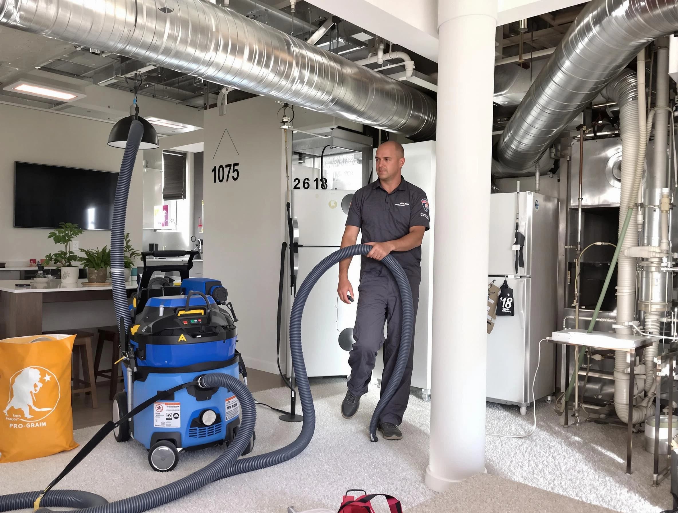 Stone Mountain Air Duct Cleaning expert performing detailed indoor duct cleaning for improved air quality in Stone Mountain