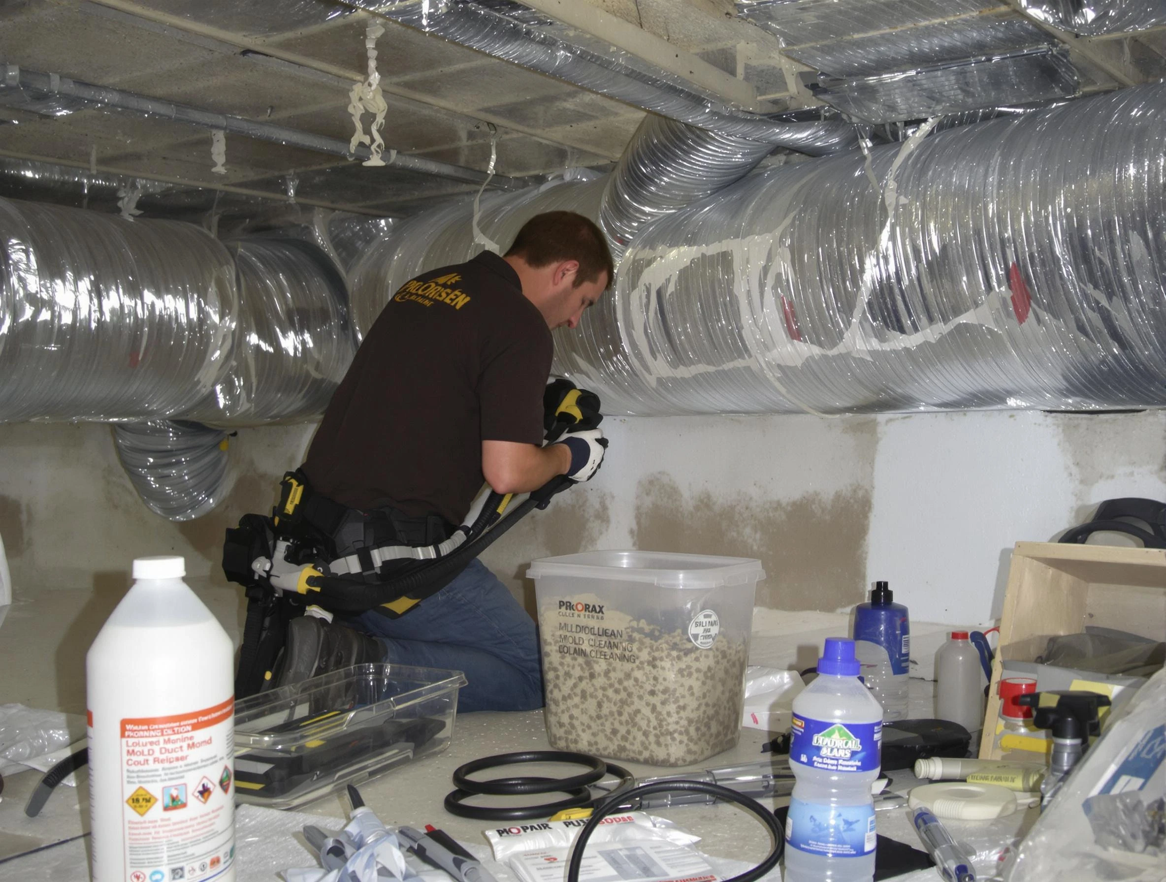 Stone Mountain Air Duct Cleaning specialist performing professional mold removal from air ducts in Stone Mountain