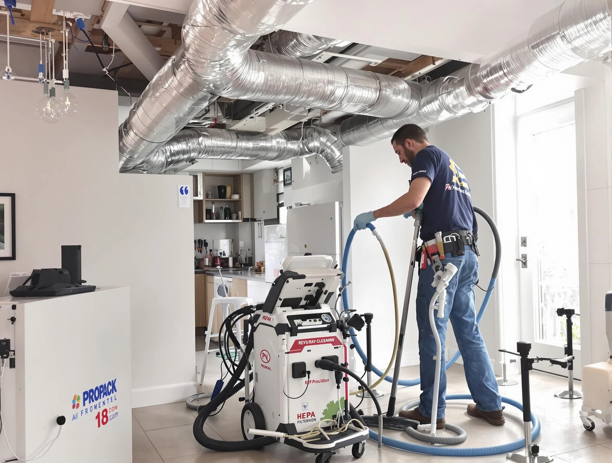 Stone Mountain Air Duct Cleaning technician performing advanced pure duct cleaning with specialized equipment in Stone Mountain